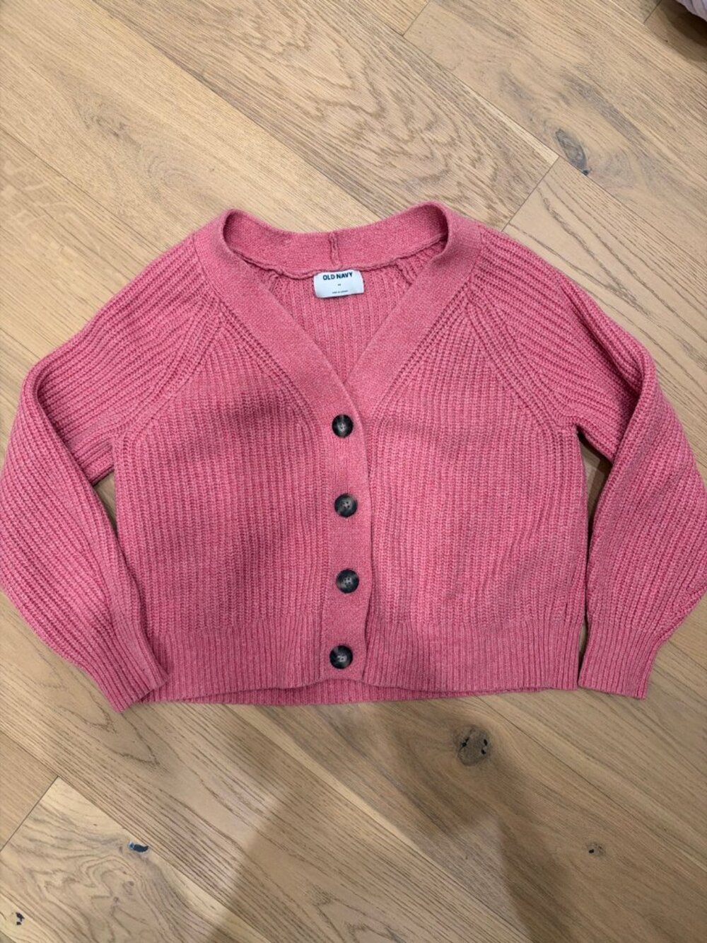 Old Navy Pink Ribbed Knit Cardigan Women's M